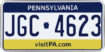 PA license plate JGC4623