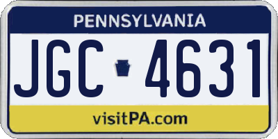 PA license plate JGC4631
