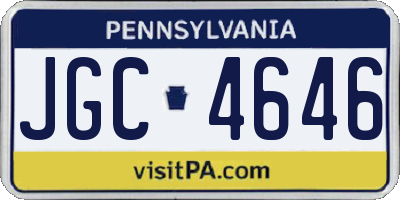 PA license plate JGC4646