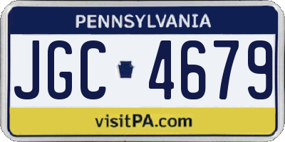 PA license plate JGC4679