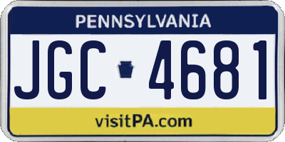 PA license plate JGC4681