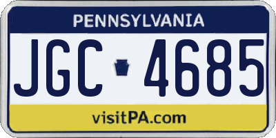 PA license plate JGC4685