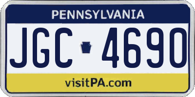 PA license plate JGC4690