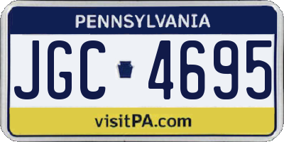 PA license plate JGC4695