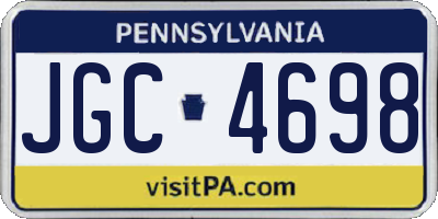 PA license plate JGC4698