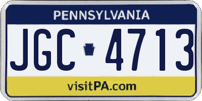 PA license plate JGC4713