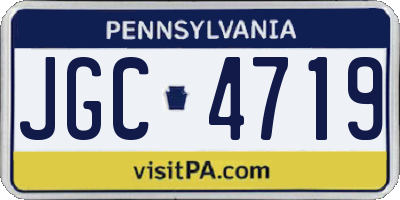PA license plate JGC4719