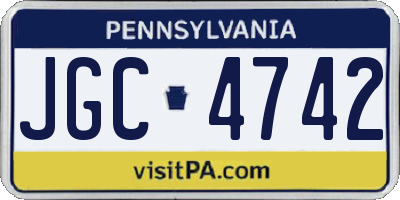 PA license plate JGC4742