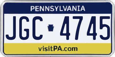PA license plate JGC4745