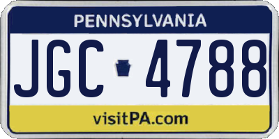 PA license plate JGC4788