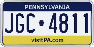 PA license plate JGC4811