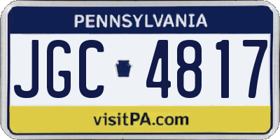 PA license plate JGC4817