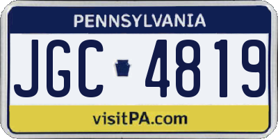 PA license plate JGC4819