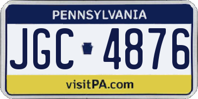 PA license plate JGC4876
