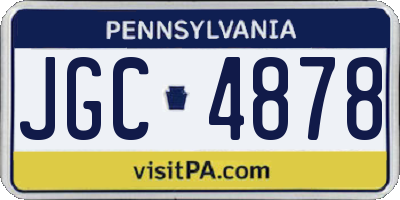 PA license plate JGC4878
