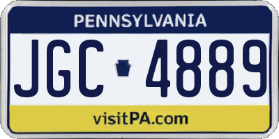 PA license plate JGC4889