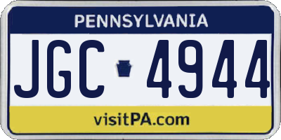 PA license plate JGC4944