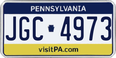 PA license plate JGC4973