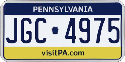 PA license plate JGC4975