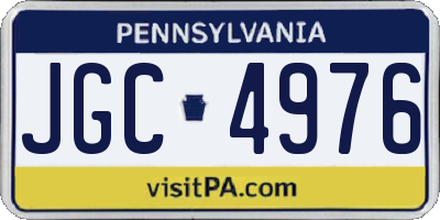 PA license plate JGC4976