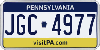 PA license plate JGC4977