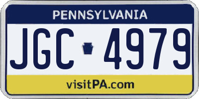 PA license plate JGC4979