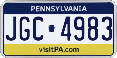 PA license plate JGC4983