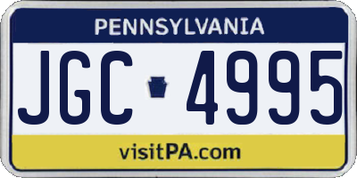 PA license plate JGC4995