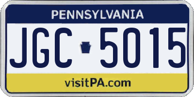 PA license plate JGC5015