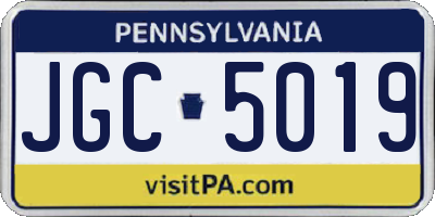 PA license plate JGC5019