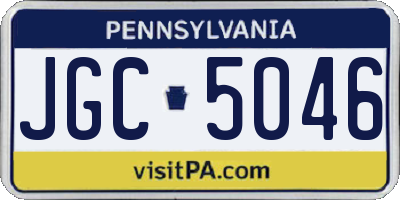 PA license plate JGC5046