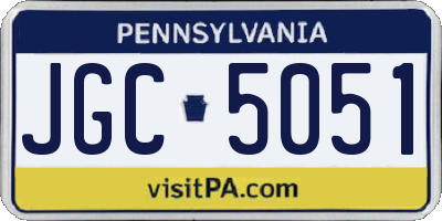 PA license plate JGC5051