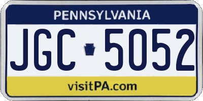 PA license plate JGC5052