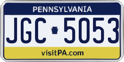 PA license plate JGC5053
