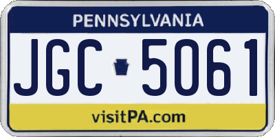 PA license plate JGC5061