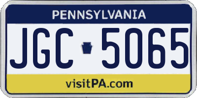 PA license plate JGC5065