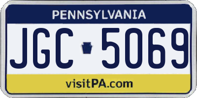 PA license plate JGC5069