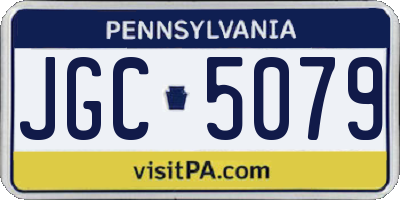 PA license plate JGC5079