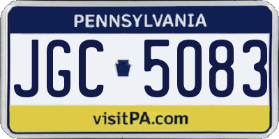 PA license plate JGC5083
