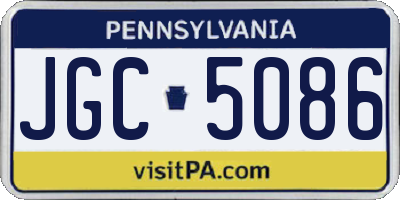 PA license plate JGC5086
