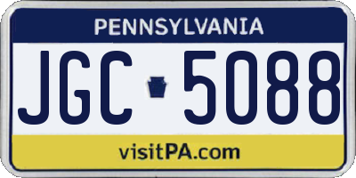 PA license plate JGC5088