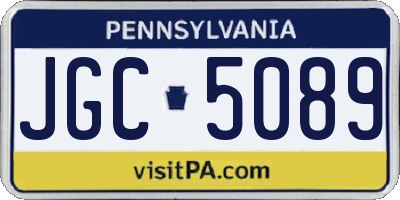PA license plate JGC5089