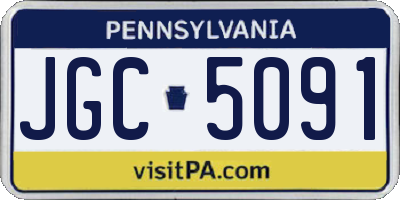 PA license plate JGC5091