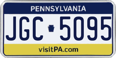 PA license plate JGC5095