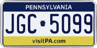 PA license plate JGC5099