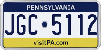 PA license plate JGC5112