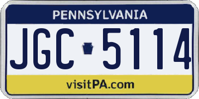 PA license plate JGC5114