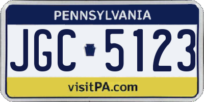 PA license plate JGC5123
