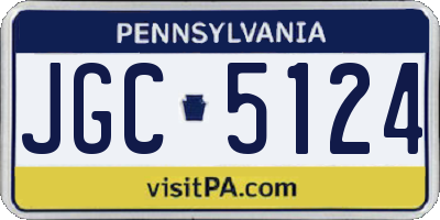 PA license plate JGC5124