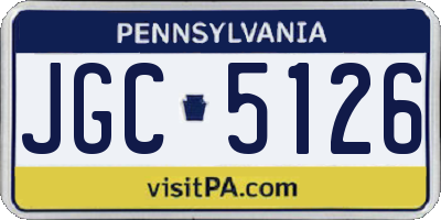 PA license plate JGC5126